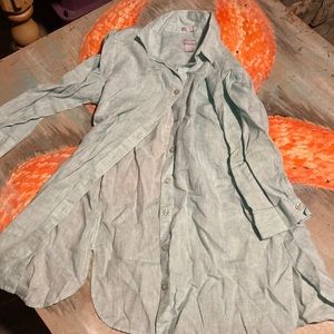 Button down teals shirt blouse